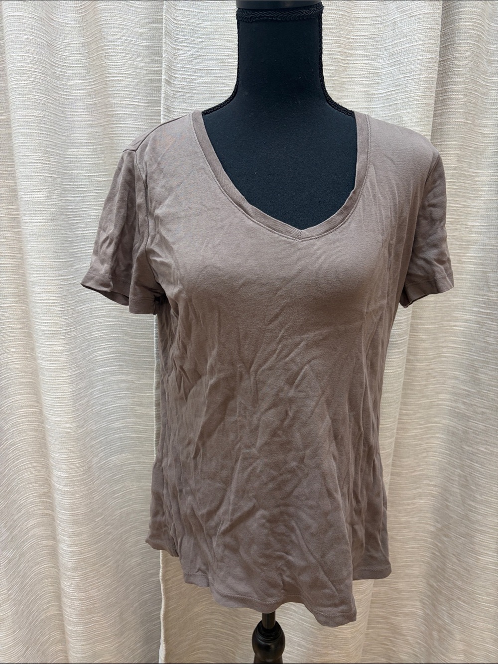 Eddie Bauer Short Sleeve V-Neck Tee - Taupe